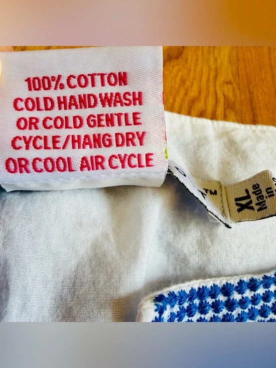 Gretchen Scott Women’s Blue Floral Pattern Embroidered Tunic Short Sleeve SizeXL - Picture 6 of 9